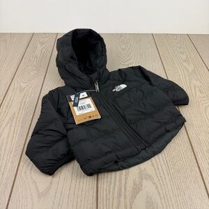 The North Face Baby Reversible Perrito Hooded Jacket 0-3M Baby Black/Grey $90